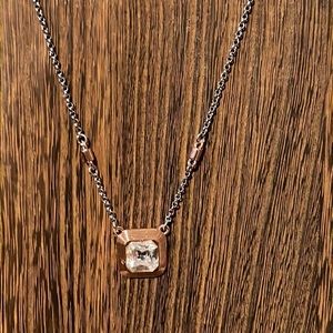 3/$18 Lia Sophia Rose Gold and Silver Necklace - New - Lot 2071